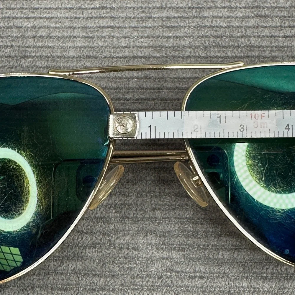 Marc Jacobs Gold Aviator Y2K Sunglasses Blue Green Mirror Lens 050561-907 Italy